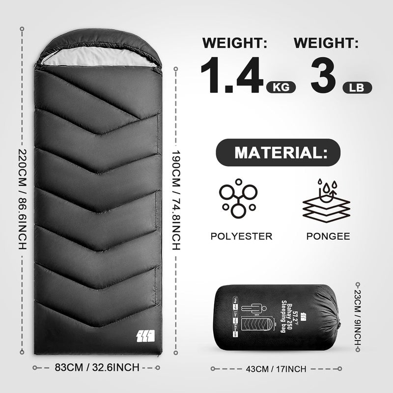 TANSTRIDER Ultralight Warm Weather Sleeping Bag - Portable, Waterproof, Compact Lightweight, Comfort with Compression Sack - Great for Outdoor Camping, Backpacking & Hiking - Image 2